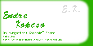 endre kopcso business card